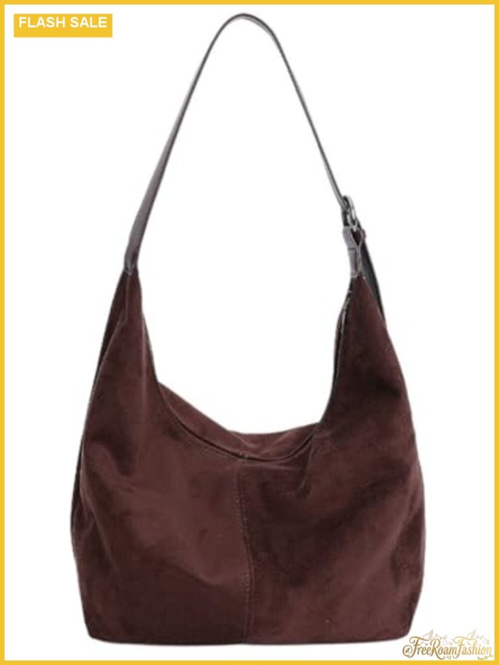 Suede PU Dumpling Bag Vintage Convertible Carry Spacious Crossbody Handbag